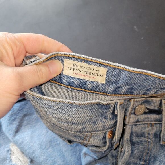 Levi's 501 Distressed Skinny Jeans 26 28 - Picture 6 of 12